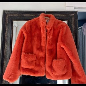 Mango faux fur jacket from Anthropology